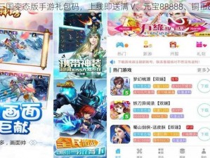 放置三国变态版手游礼包码，上线即送满 V、元宝88888、铜币888W