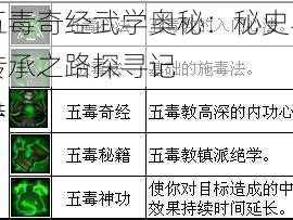 五毒奇经武学奥秘：秘史与传承之路探寻记