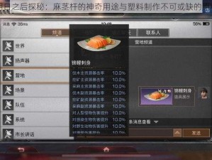 明日之后探秘：麻茎杆的神奇用途与塑料制作不可或缺的原料