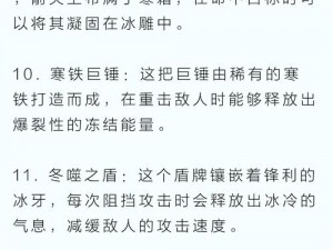 关于冰原守卫者武器选择的深度解析与策略探讨