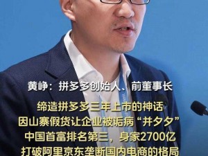 黄峥接连卸任CEO和董事长—黄峥接连卸任 CEO 和董事长，发生了什么？