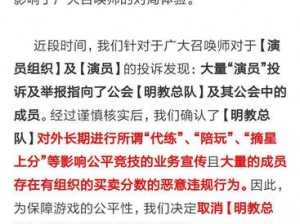 王者荣耀明教遭铲除事件曝光，队长喊冤求公正处理与解封之路探索