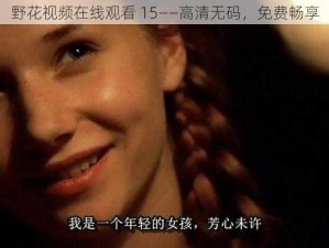 野花视频在线观看 15——高清无码，免费畅享