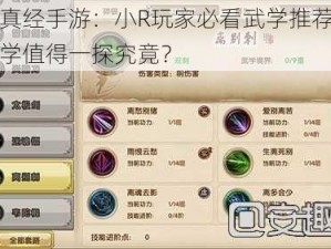 九阴真经手游：小R玩家必看武学推荐，哪些武学值得一探究竟？