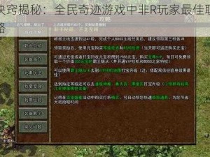 抢分诀窍揭秘：全民奇迹游戏中非R玩家最佳职业选择攻略