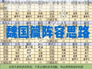 三国群英传8全新武将阵容揭秘：数量空前，英雄集结超越想象