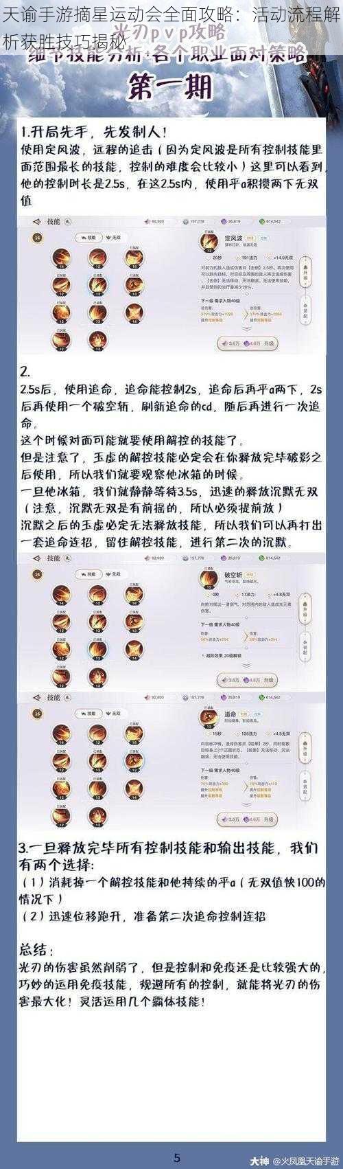 天谕手游摘星运动会全面攻略：活动流程解析获胜技巧揭秘