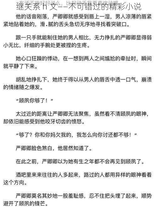 继关系 h 文——不可错过的精彩小说