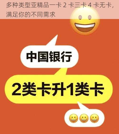 多种类型亚精品一卡 2 卡三卡 4 卡无卡，满足你的不同需求