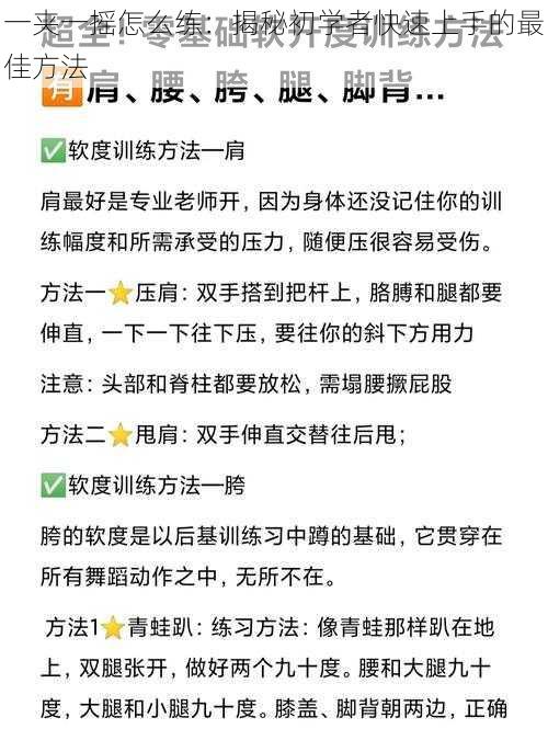 一夹一摇怎么练：揭秘初学者快速上手的最佳方法