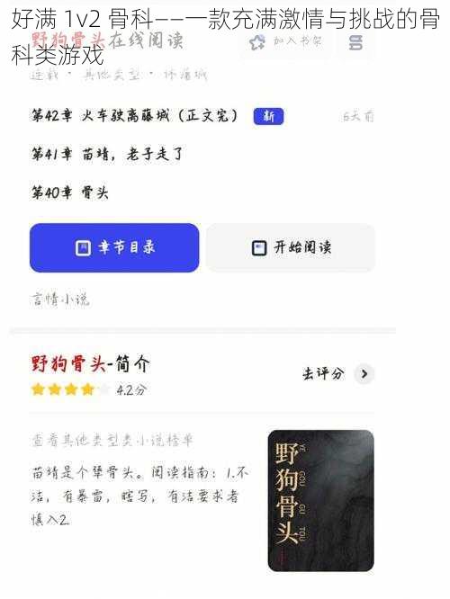 好满 1v2 骨科——一款充满激情与挑战的骨科类游戏