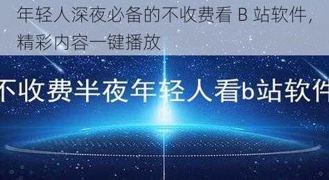 年轻人深夜必备的不收费看 B 站软件，精彩内容一键播放