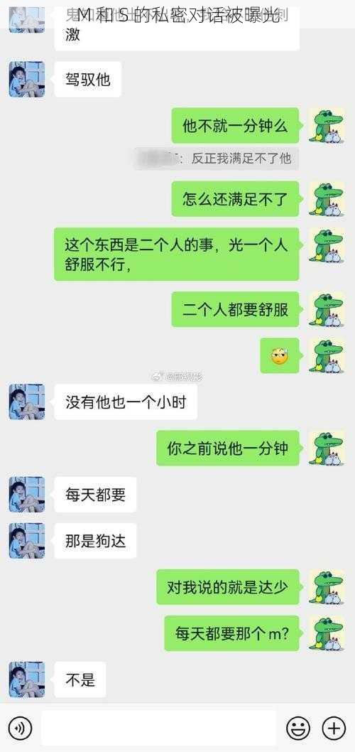 M 和 S 的私密对话被曝光