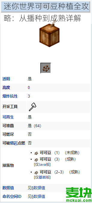 迷你世界可可豆种植全攻略：从播种到成熟详解