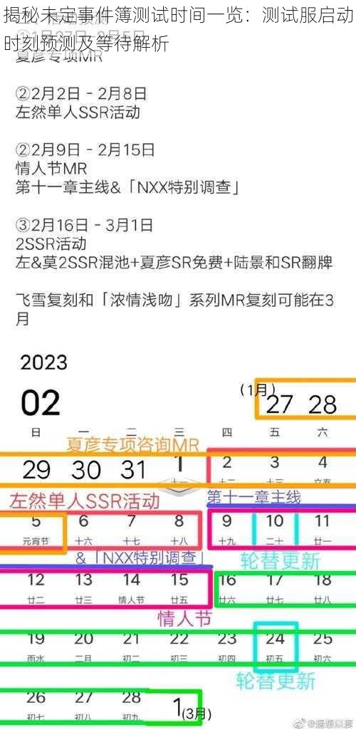 揭秘未定事件簿测试时间一览：测试服启动时刻预测及等待解析
