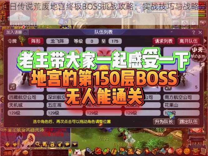 旧日传说荒废地宫终极BOSS挑战攻略：实战技巧与战略分析