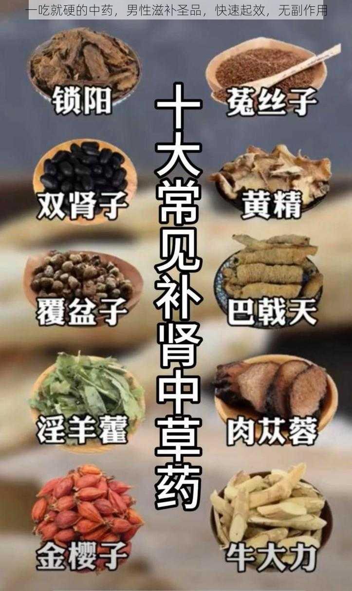 一吃就硬的中药，男性滋补圣品，快速起效，无副作用