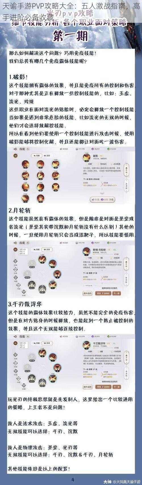 天谕手游PVP攻略大全：五人激战指南，高手进阶必备收藏