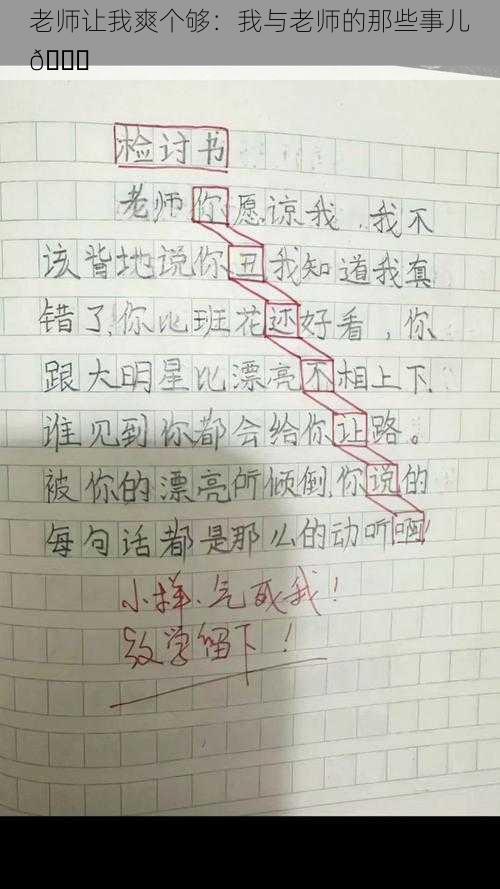 老师让我爽个够：我与老师的那些事儿😏