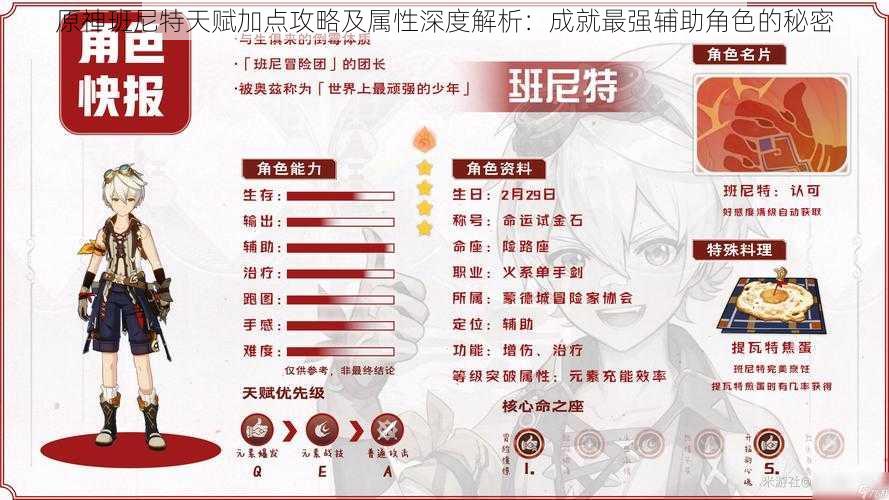 原神班尼特天赋加点攻略及属性深度解析：成就最强辅助角色的秘密