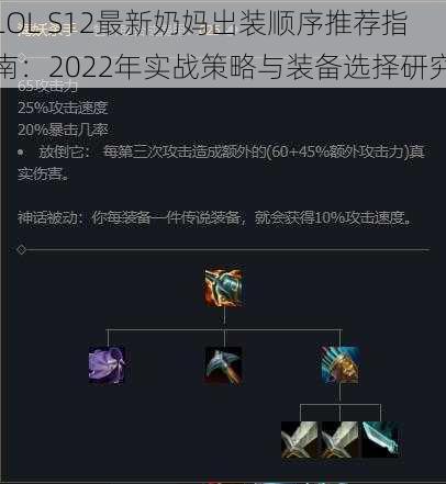 LOL S12最新奶妈出装顺序推荐指南：2022年实战策略与装备选择研究