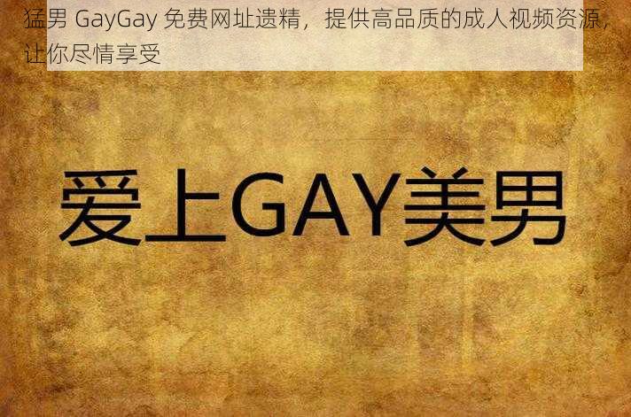 猛男 GayGay 免费网址遗精，提供高品质的成人视频资源，让你尽情享受