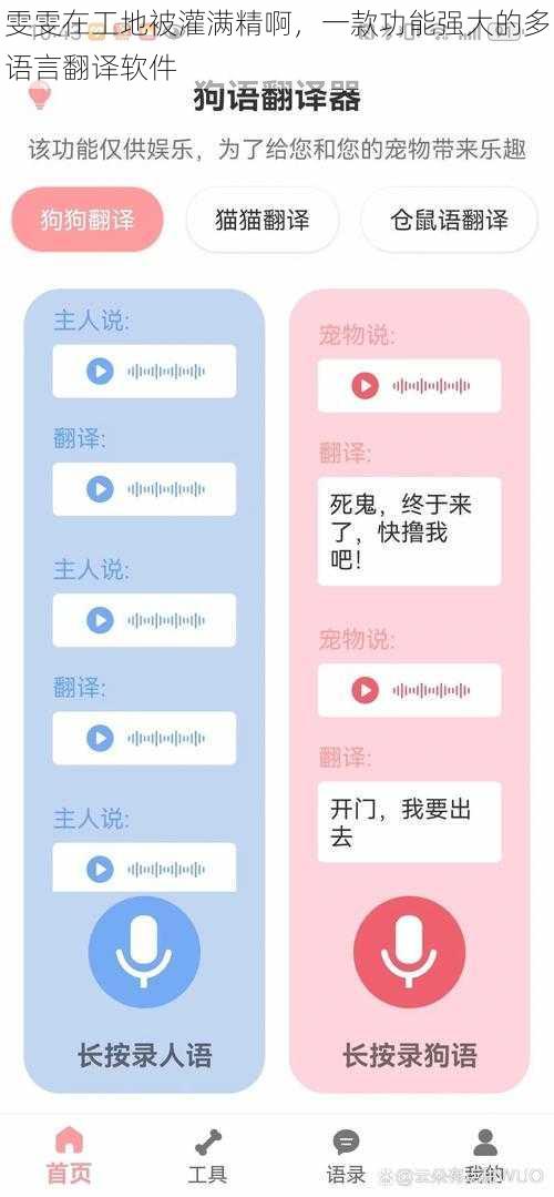 雯雯在工地被灌满精啊，一款功能强大的多语言翻译软件