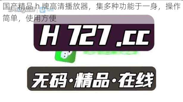 国产精品 h 牌高清播放器，集多种功能于一身，操作简单，使用方便