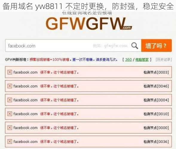 备用域名 yw8811 不定时更换，防封强，稳定安全