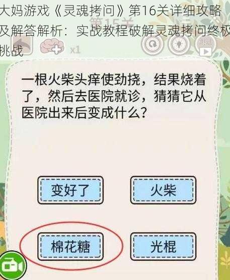 大妈游戏《灵魂拷问》第16关详细攻略及解答解析：实战教程破解灵魂拷问终极挑战