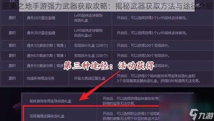 恶果之地手游强力武器获取攻略：揭秘武器获取方法与途径介绍
