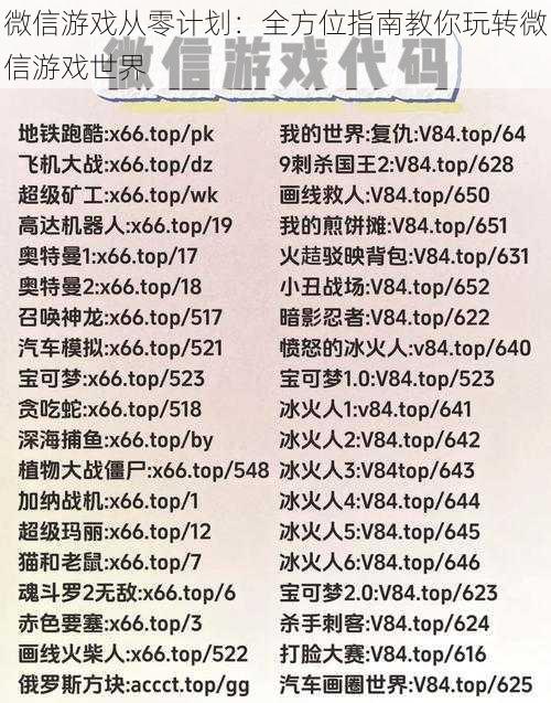 微信游戏从零计划：全方位指南教你玩转微信游戏世界