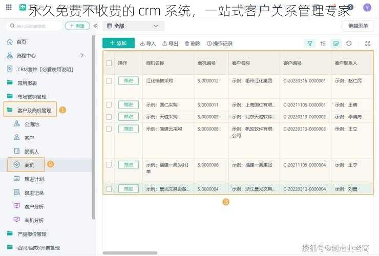 永久免费不收费的 crm 系统，一站式客户关系管理专家