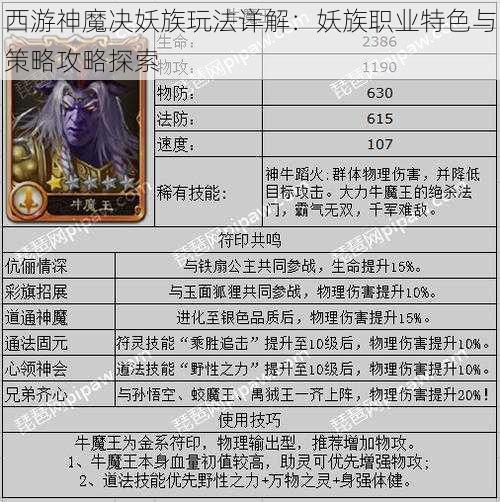 西游神魔决妖族玩法详解：妖族职业特色与策略攻略探索