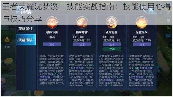 王者荣耀沈梦溪二技能实战指南：技能使用心得与技巧分享