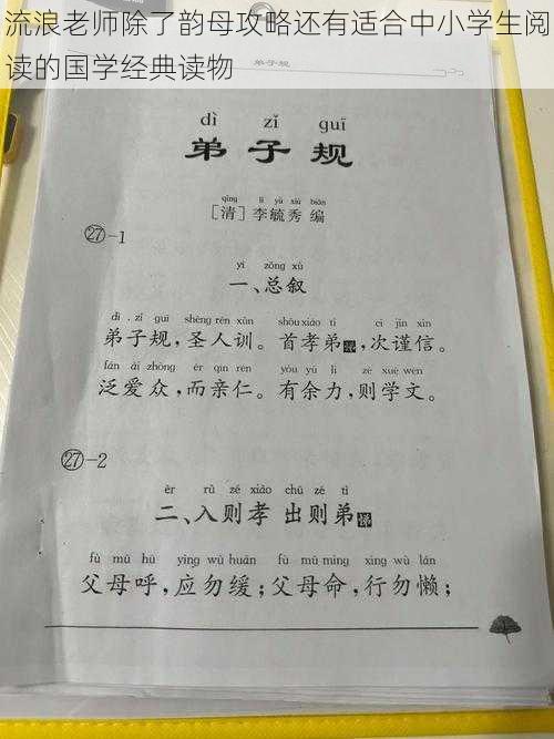 流浪老师除了韵母攻略还有适合中小学生阅读的国学经典读物