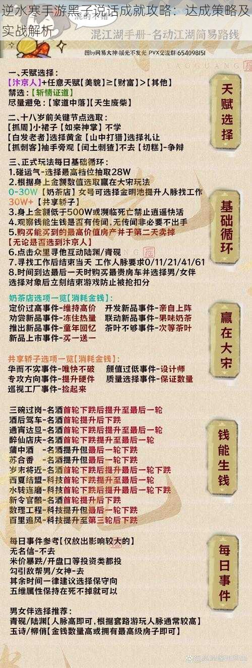 逆水寒手游黑子说话成就攻略：达成策略及实战解析