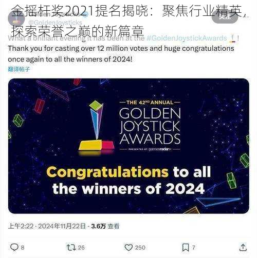 金摇杆奖2021提名揭晓：聚焦行业精英，探索荣誉之巅的新篇章