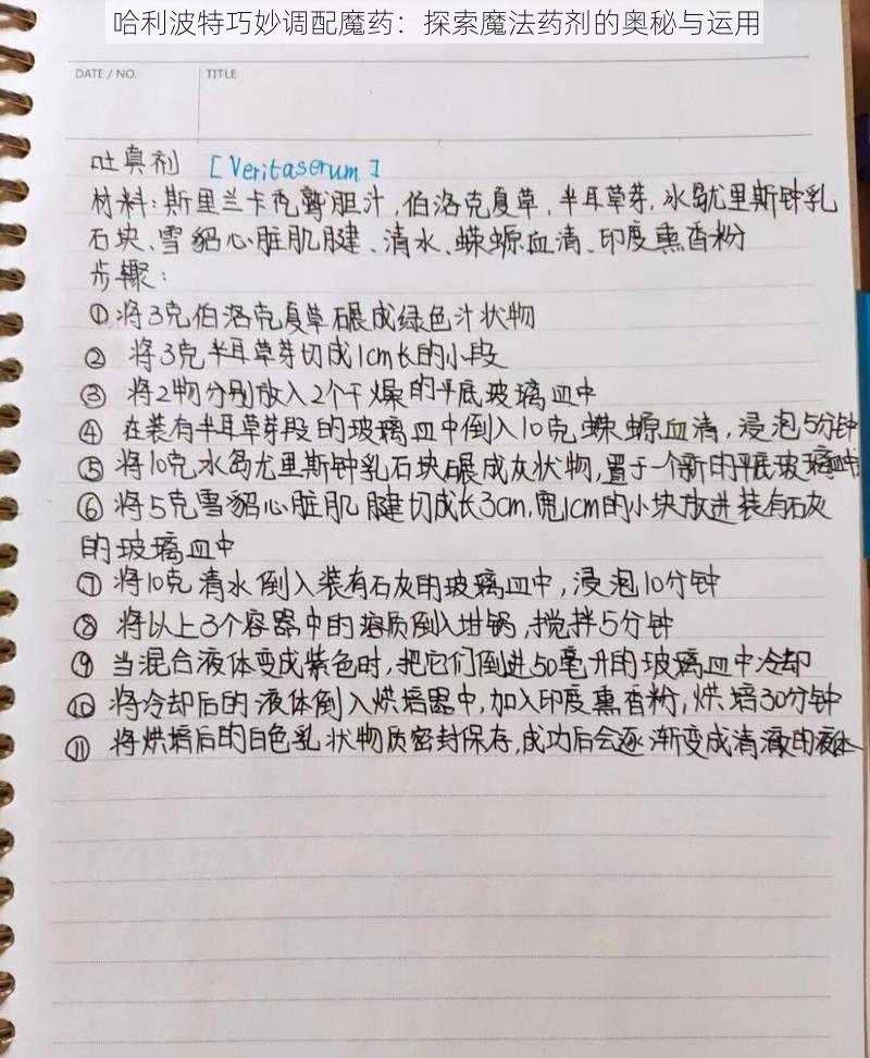 哈利波特巧妙调配魔药：探索魔法药剂的奥秘与运用