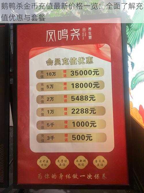 鹅鸭杀金币充值最新价格一览：全面了解充值优惠与套餐