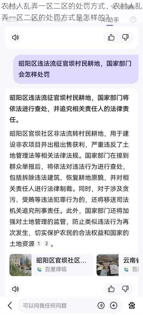 农村人乱弄一区二区的处罚方式、农村人乱弄一区二区的处罚方式是怎样的？