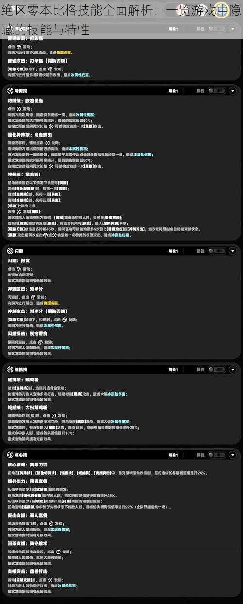 绝区零本比格技能全面解析：一览游戏中隐藏的技能与特性