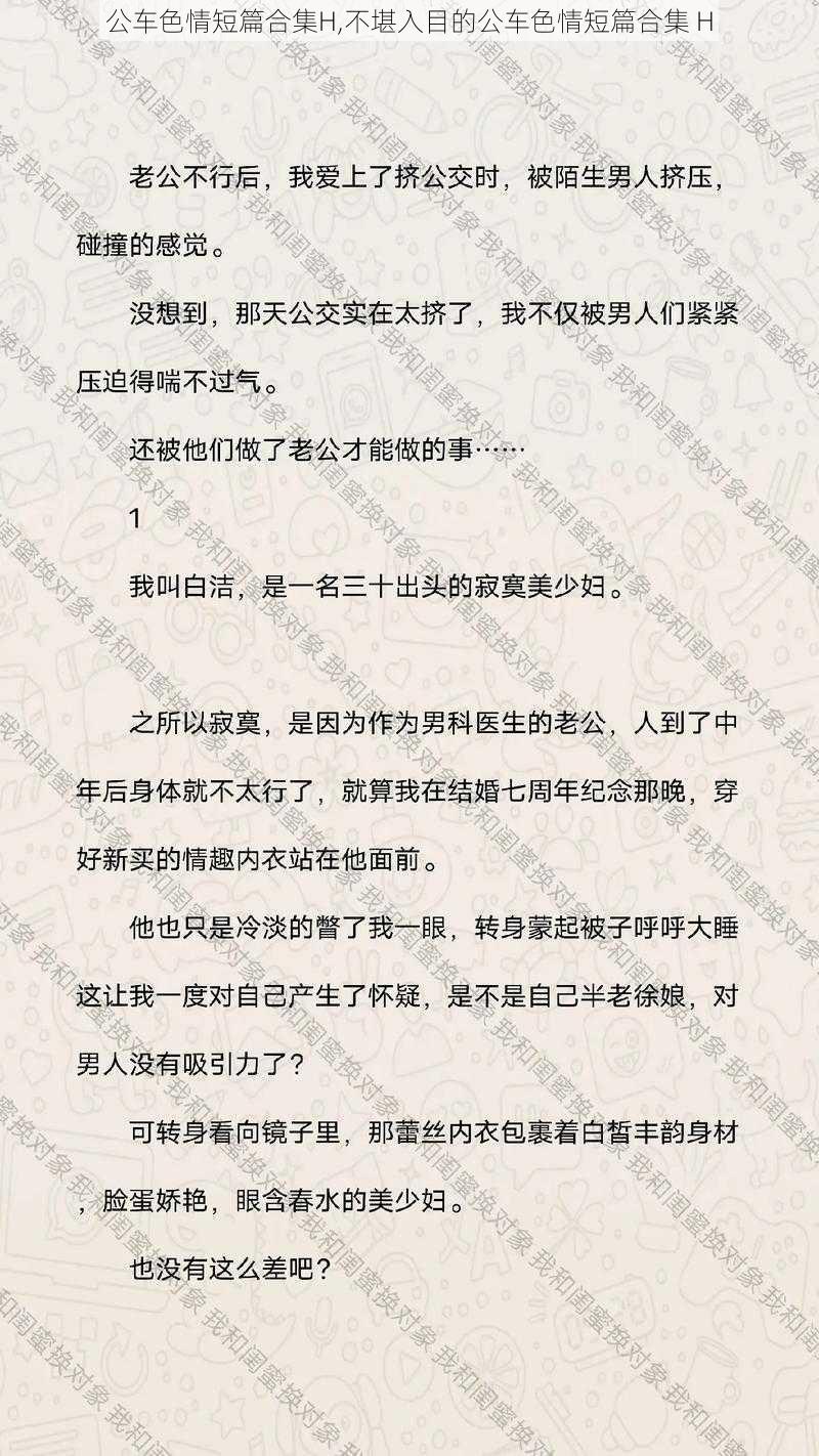 公车色情短篇合集H,不堪入目的公车色情短篇合集 H