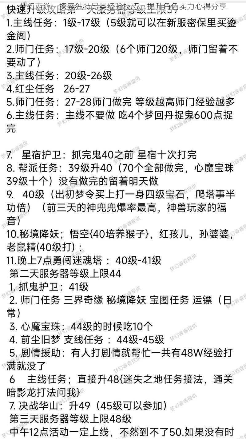 梦幻西游：探索独特另类经验技巧，提升角色实力心得分享