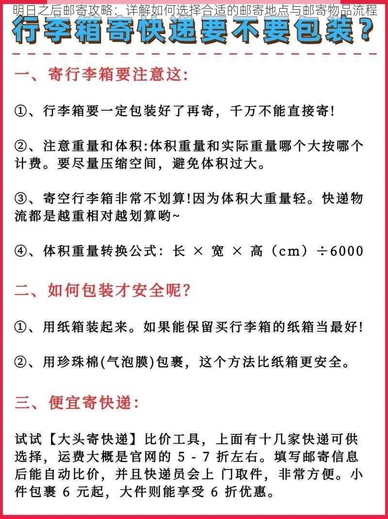 明日之后邮寄攻略：详解如何选择合适的邮寄地点与邮寄物品流程