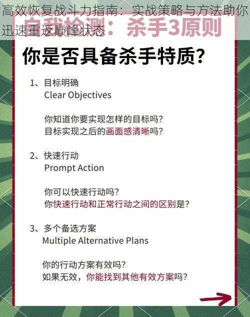 高效恢复战斗力指南：实战策略与方法助你迅速重返巅峰状态