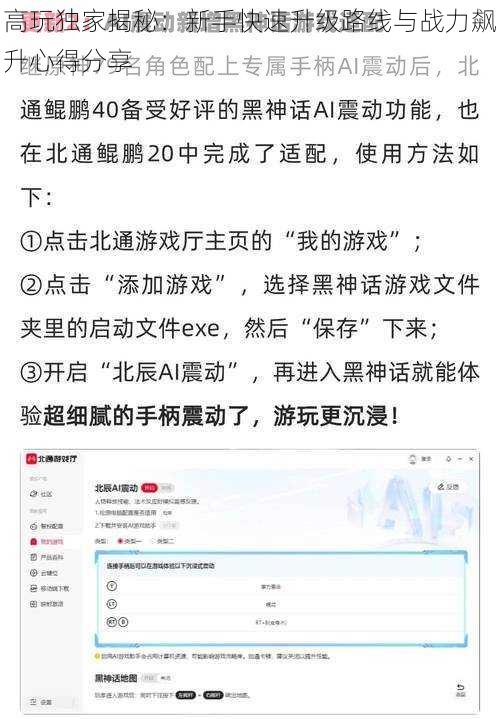 高玩独家揭秘：新手快速升级路线与战力飙升心得分享